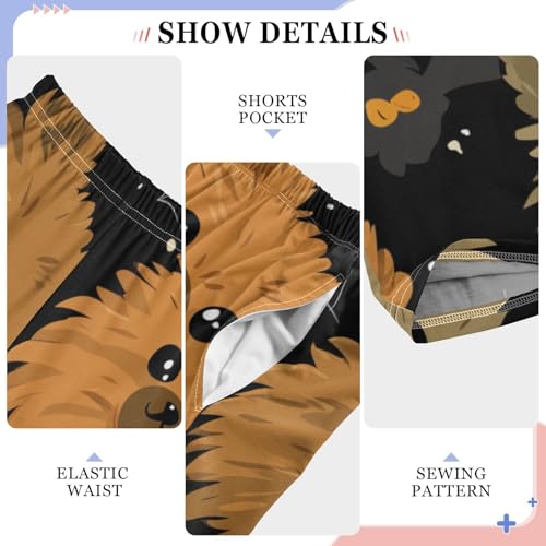 ZZXXB Pomeranian Spider Boys Long Pants Soft Trousers Elastic Waist Kids Lounge Bottoms with Pockets S-XL4