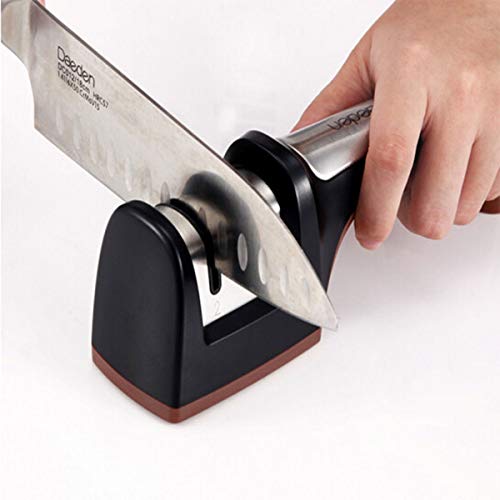 SHT Haushalt Schärfer, The Best 2-stufig Manueller Edelstahl Schärfer for gerade und gezackte Messer - Schleifen Blunt… – Bild 6