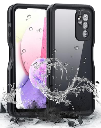 Hualele Galaxy A03S Case Waterproof, Built in Lens & Screen Protector Rugged Full Body Heavy Duty Protective Shockproof IP68 Underwater Case for Samsung Galaxy A03S Black