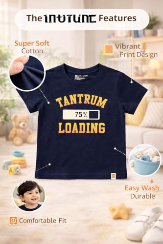 Image of BODYCARE Kids Inafant Placement Print Boys Round Neck Half Sleeves Cotton T-Shirt | Skin Friendly Regular Fit | Soft Breathable Fabric Comfortable & Durability | Pack of 1 | Mustard | Age 6-12 Months