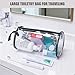 Rough Enough Large Travel Toiletry Bag Clear Cosmetic Sunscreen Pouch Lotion Bags Organizer for Traveling Family Beach Trip Skin Care Equipment Storage