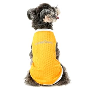 Dog T-Shirt Sleeveless Vest Lightweight Breathable Pet Apparel Solid Color Puppy Dog Sweatshirt Dog Clothes (X-Large, Yellow)