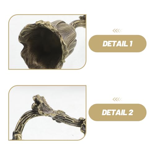 ANDRESLAD Kerzenlöscher mit Langem Griff Messing Retro Blumen Design Flammenlöschgerät für Sichere Kerzendocht Entfernung und Dekorative Wohnraumgestaltung