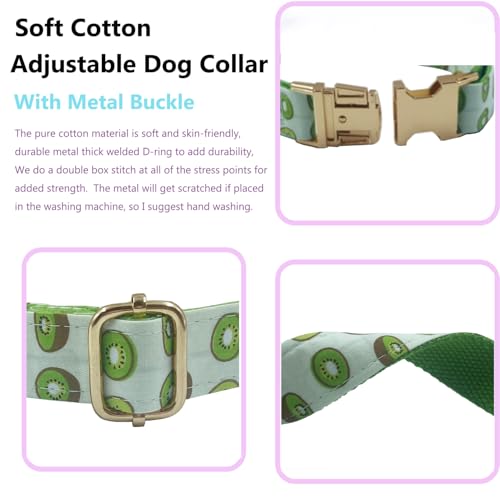 Collar de perro con pajarita de frutas y hebilla de metal 5