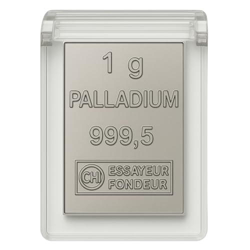 Goldschulz Palladium als Geschenk - Palladiumbarren 1g in hochwertiger Kapsel + Echtheitszertifikat Palladium 999,5
