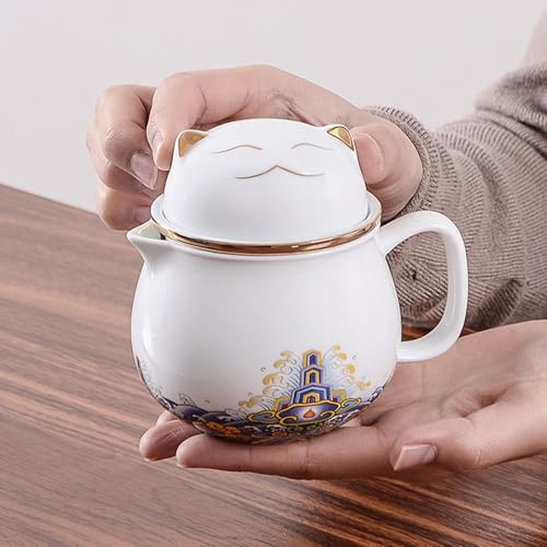 Ensemble de théière en céramique artisanale et tasses durables