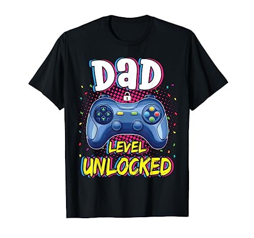 Dad Level Unlocked Pregnancy Announcement Gamer Dad to Be Maglietta