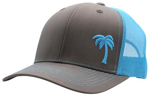 LINDO Trucker Hat [ Palm Tree - Graphite/Aqua ]