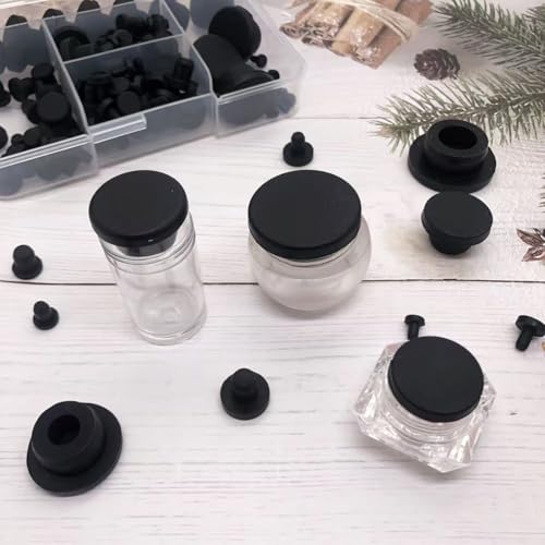 115Pcs Silicone Rubber Hole Plugs Set - 10 Sizes T-Type Silicone Stopper for Powder Coating, Waterproof Sealing, Button Tube End Cover, Test Pipe Tube Caps (115)
