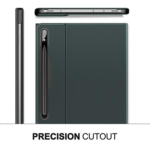 Image of INFILAND Galaxy Tab S7+ / S7 Plus Case, Multiple Angle Stand Cover Compatible with Samsung Galaxy Tab S7+ / S7 Plus 12.4-inch SM-T970 /T975 /T976 2020 Release Tablet [Auto Wake /Sleep], Midnight Green