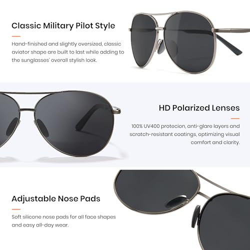 Image of Cyxus Aviator Sunglasses for Men Polarized UV400 Protection 1489 | Anti Glare,Davos Style,Military Pilot Sunglasses,Ideal for Driving Hiking Travel Outdoor Activities