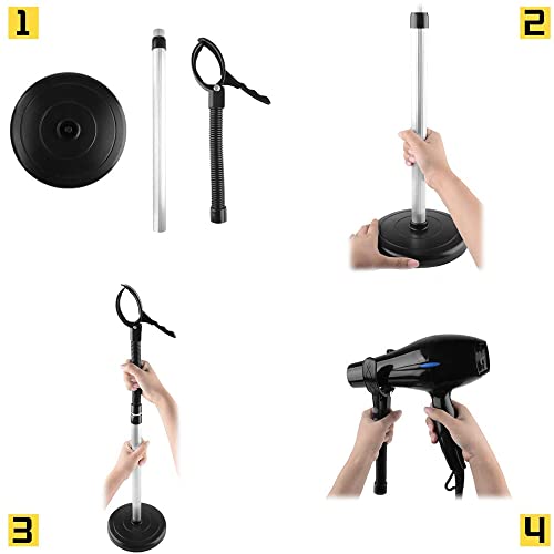Suporte Secador Cabelo Pet Shop Flexivel Giratorio Bancada Ajustavel Chao Cabeleireiro