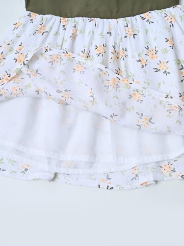 Image of mini mama by Bella Modaround Neck Front Frilled with Contrast Top (White, 12-18M)