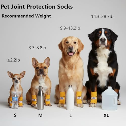 Image of 4Pcs Dog Leg Warmers for Small Dogs, Cotton Pet Leg Warmers for Dogs, Knitting Pet Elbow Protector, Cute Elbow Joint Pets Socks, S Size for Small Dog Ranging from 4-7 Weeks