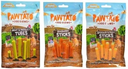 Benevo PAWTATO Treats for Dogs Bargain Bulk Buy 3 Pack Deal- Vegan Vegetarian Low Fat Gluten Free Dog Treats Meat Dairy Free