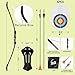 CrazyMouse Bow and Arrow for Teens Beginners Adults Recurve Bow Set 8 Arrows 5 Target Face Archery Longbow Kit Backyard Games Gift for Outdoor Sports (Black Archery Bow Set)
