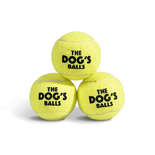 The Dog's Balls Big Dog Tennis 3-Pack Large Yellow Dog Toy, Strong Dog & Puppy Tennis Ball