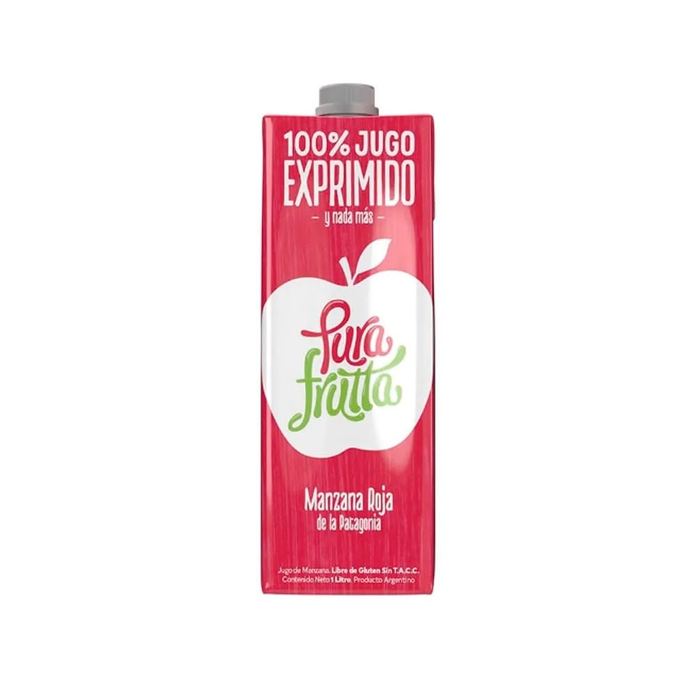 Pura Frutta - Red Gala Apple Juice - 33.8 fl oz (1L) Juice Box, 8-Pack - 100% Natural & Cold-Pressed, Not From Concentrate (NFC), No Sugar Added - Patagonia Blend with Red Delicious, Granny Smith & Pink Lady