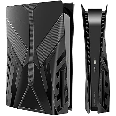 Mooroer PS5 Cover Plates for PS5 Console, PS5 Face Plates with Hard Shell Protective Panels for PS5, Anti-Scratch Waterproof Replacement FacePlate Cover for PlayStation 5 Console Disc Edition, Black Cover