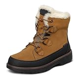Orthofeet Women's Orthopedic Stowe Waterproof Faux Fur Lined Winter Boot, Wheat, Size 8 Wide