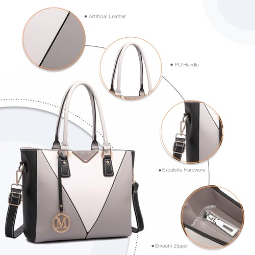 Miss Lulu Handbags for Women Look V-Shape Shoulder Handbag Lightweight Medium Tote Bag PU Leather - Image 6