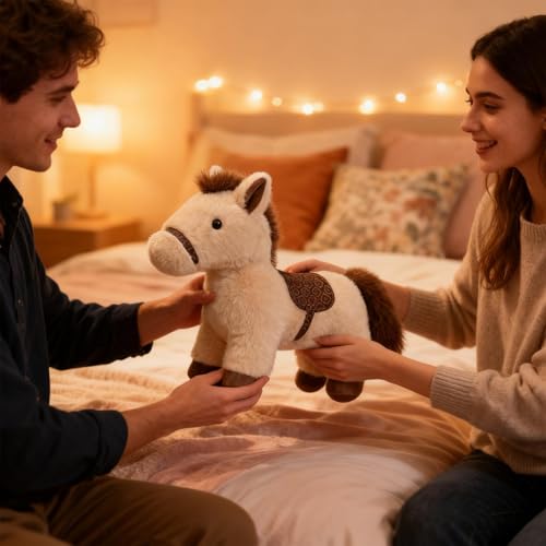 Caballo de peluche reduce estrés muñeca abrazable adultos 2