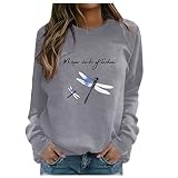 Oversized Sweatshirts for Women Love Letter Long Sleeve Crewneck Shirt Happy Valentine's Day Pullove