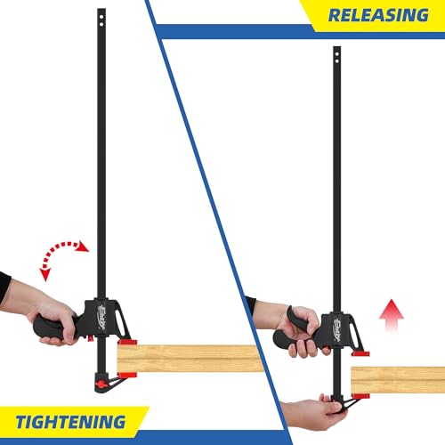 EHDY Bar Clamps for Woodworking, One-Handed Clamp/Spreader, 24-Inch Woodworking Clamps Set, Light-Duty Quick-Change F Clamp with 130 lbs Load Limit, 2-Pack by EHDY - Image 6