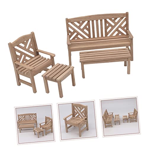 Toddmomy Banquinho Kit 1 De Móveis Banco Cadeiras De Casa De Bonecas Enfeites De Banquinho Decoração