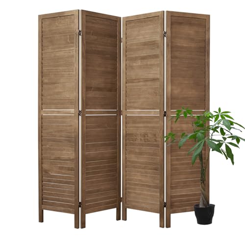 Room Dividers and Folding Privacy Screens, Wood Louvered Separators Divider