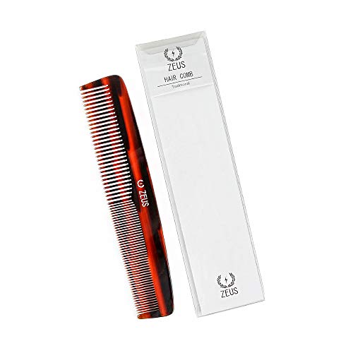 Zeus 7.5" Handmade Large Hair Comb, Non-Static Acetate, Anti-Snag (Traditional) - Y11 #TOP3