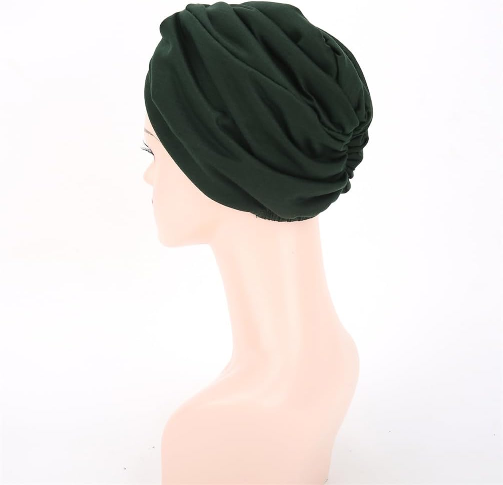 YYAOJHAO Turbans for Women Satin Lined Pre Tied Knot Plated Headwrap Sleep Hat Chemo Beanies Headwear Caps - Image 7