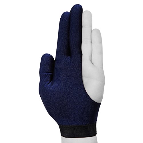 Billiard Pool Cue Glove By Fortuna - Classic - For Left Hand - Blue (Medium/Large) #TOP2
