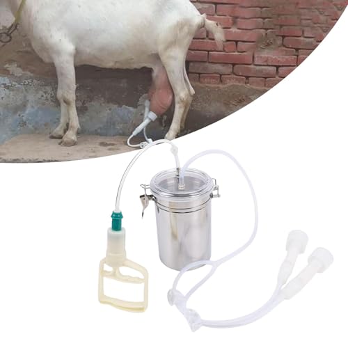 Manual Milking Machine for Goats and Cows Hand Vacuum Pump Portable Milking Kit 2000ml Effort Saving Dairy Farm by Walfront - Used condition - Image 3