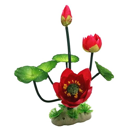 Ornamentos de paisagem em miniatura de flor de lótus falsa Heave2017 Decorações de aquário de peixe
