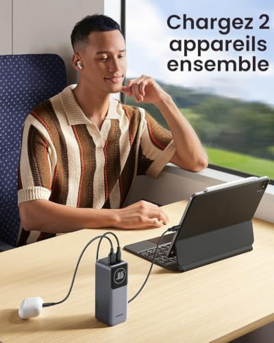 Batterie urgence UGREEN 12000 mAh Gris anodisé