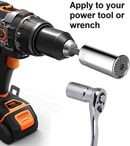 Leberna Universal Socket Grip Adapter 4 Pcs | Multi Functional Sockets Set Ratchet Power Drill Bit Wrench 1/4"-3/4" (7Mm-19Mm) Professional Repair Tools Gifts For Dad Men Fathers Husband Diy Handyman #TOP3