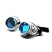 Ultra Plateado Con Azules Lentes Steampunk Gafas Cibernéticas Punk Victoriano Cosplay Gótico...