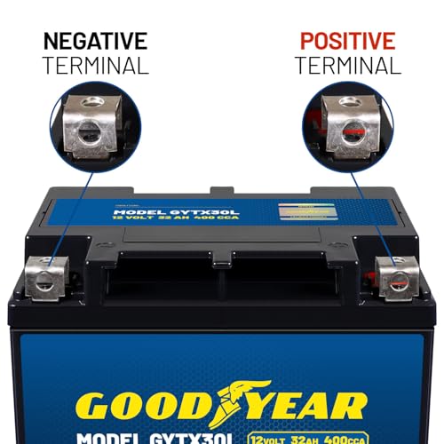 Goodyear GYTX30L - 12 Volt 32 AH, 400 CCA, Rechargeable High-Performance, Maintenance Free, SLA - AGM Battery for Motorcycle, ATV, UTV, Scooter, Snowmobile, Motorbike and more! by Goodyear - Image 4