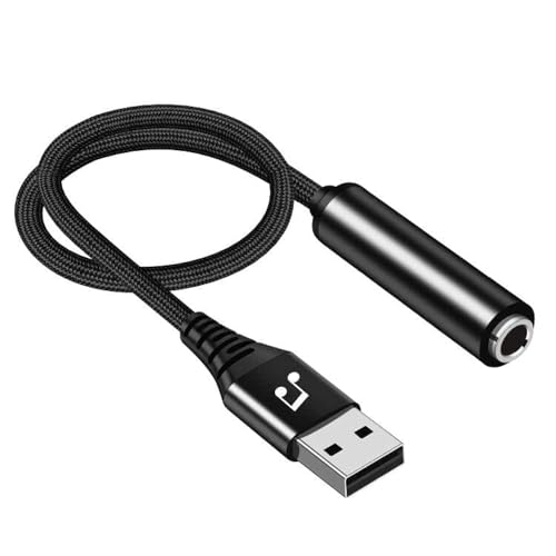 USB to 1/4 Female TRS Audio Stereo Adapter, USB to 6.35mm Jack Audio Adapter Compatible with Laptop,Windows or PC,Amplifier, Speaker, Headphones-6.6FT Note:Not Applicable Recording,Truck,TV USB Ports