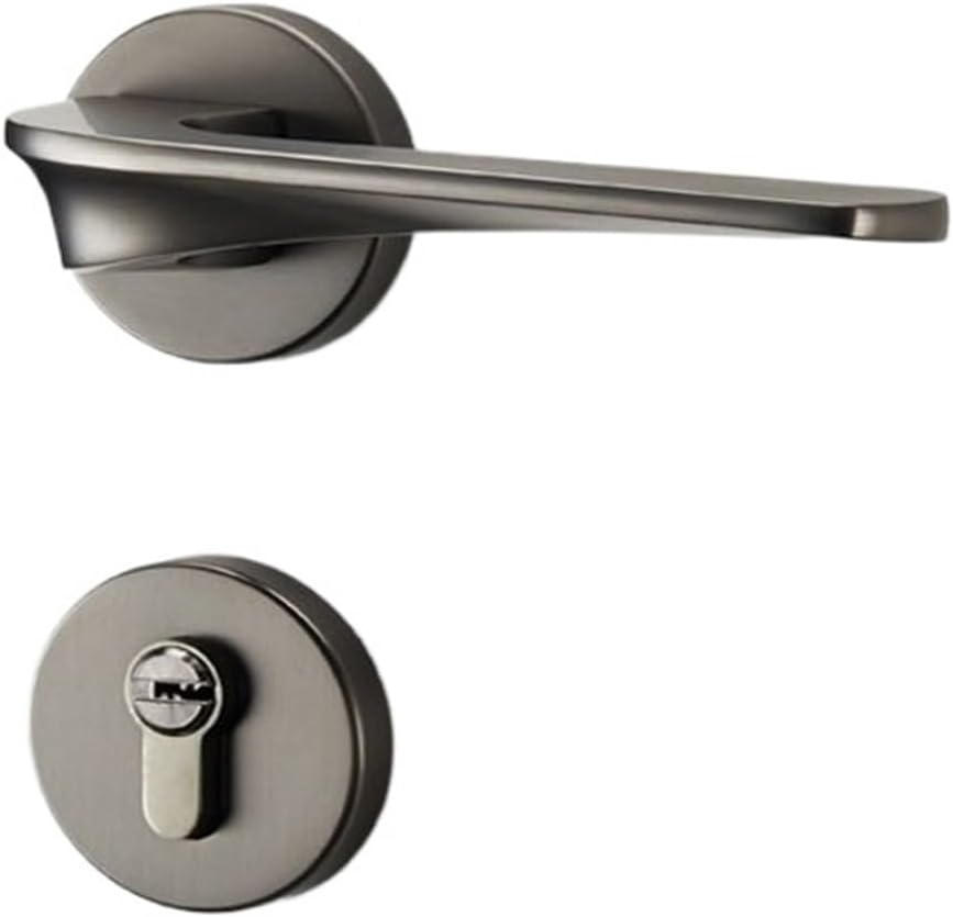 Black Household zinc Alloy Mechanical Door Lock Bedroom Silent Magnetic Split Lock Furniture Hardware(Black 5845 Silent)