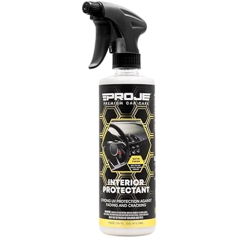 Proje Interior Protectant - Non-Greasy Satin finish - Repels Dirt, Dust, & Debris - Provides Superior UV Protection, Helps Prevent Fading & Cracking - Restores Lost of Color & Luster - 16 Fl Oz Cover