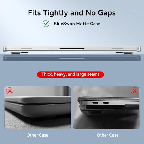 Image of BlueSwan for MacBook Air 13 inch Case, M5-M2 2026-2022 A3240 A3113, 100% Match Official Color, Scratch Resistant, Easy to Snap on, Hard Shell Protective Laptop Cover- Clear