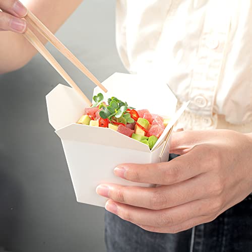 Restaurantware Chinese Take Out Boxes 200 Pack of 8 oz Grease-resistant Party Take Out Food Containers Disposable Stackable Asian Square White Paper To Go Boxes For Restaurants by Restaurantware - Image 5