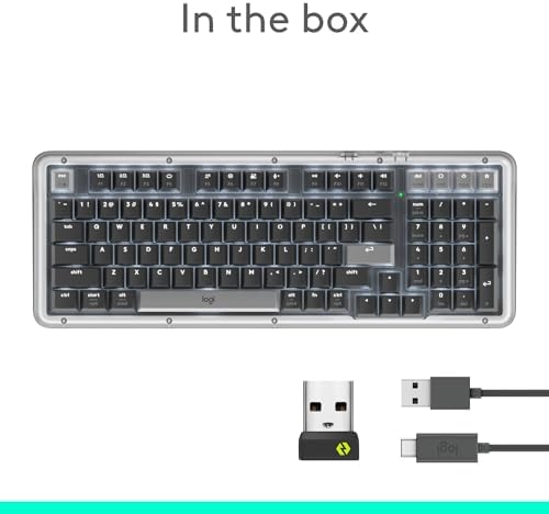 Logitech Alto Keys K98M Wireless Mechanical Keyboard, 98-Key Layout, Hot-Swappable Switches, Gasket Mount, Multi-Device Bluetooth, White Backlight, Graphite 7
