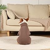 Hjyokuso Hundepullover, Fleece Hundemantel, Warmer und Leichter Pulli für Kleine Mittelgroße Große Hunde, Wintermantel, Outdoor Hundejacke - Braun