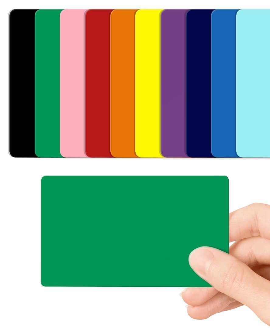 Green Blank PVC Cards Plastic - Pack of 10 by CKB LTD 760 Micron Standard CR80 ID Credit Card Size 86 x 54mm - Printable Ideal for overprinting in Any Desktop ID Card Printers (Green Gloss)