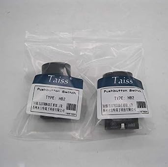 Taiss Momentary Push Button Switch Start/Stop Red Green Sign NO NC AC 660V 10A Button Switch HB2-Start/Stop