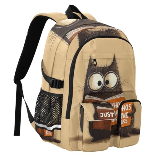 Mochila de oficina con compartimento para gato y libros de universidad 2