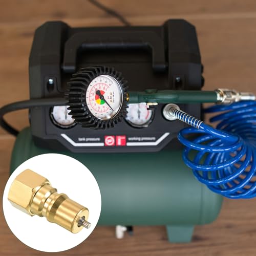 Image of YOKIVE Hydraulic Quick Connect Male Couplers, Brass Pipes | Fitting Plug Adapter Great for Constructions Agriculture (Gold Tone, 1 /8PT Plug)